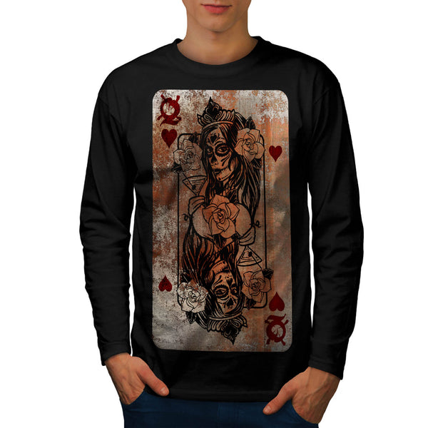 Gothic Heart Queen Mens Long Sleeve T-Shirt