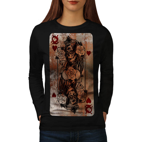 Gothic Heart Queen Womens Long Sleeve T-Shirt