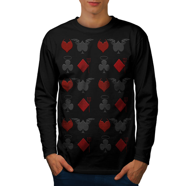 Playing Card Theme Mens Long Sleeve T-Shirt