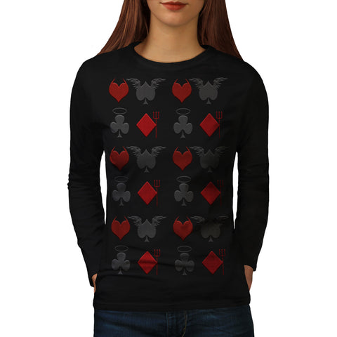 Playing Card Theme Womens Long Sleeve T-Shirt