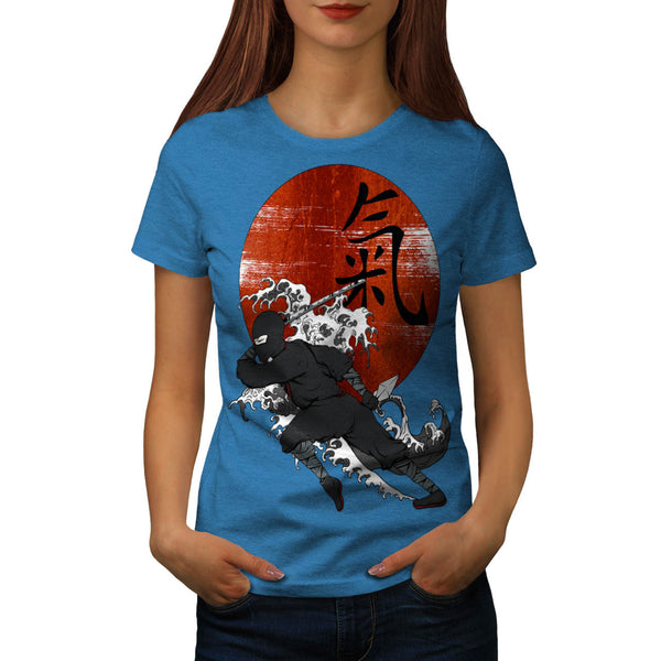 Samurai Ninja Sunset Womens T-Shirt