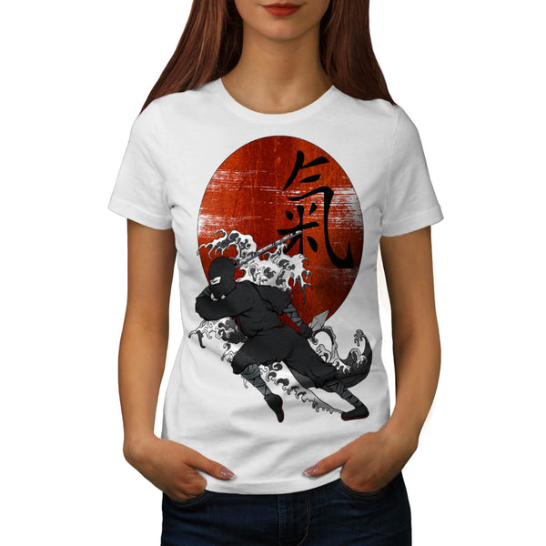 Samurai Ninja Sunset Womens T-Shirt