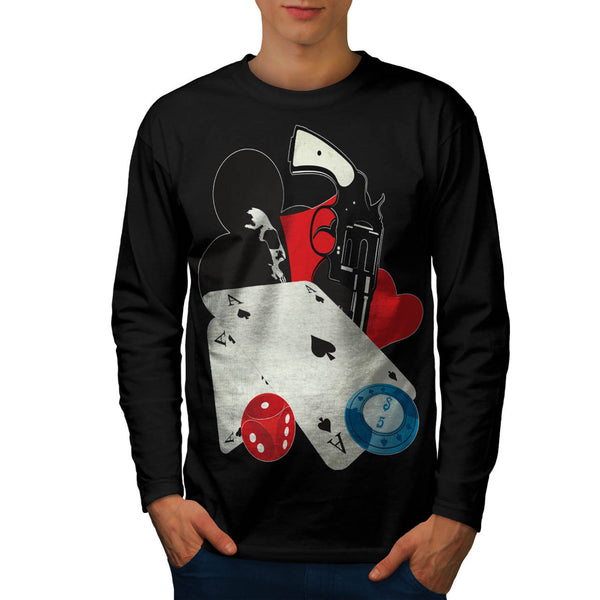 Dangerous Card Game Mens Long Sleeve T-Shirt