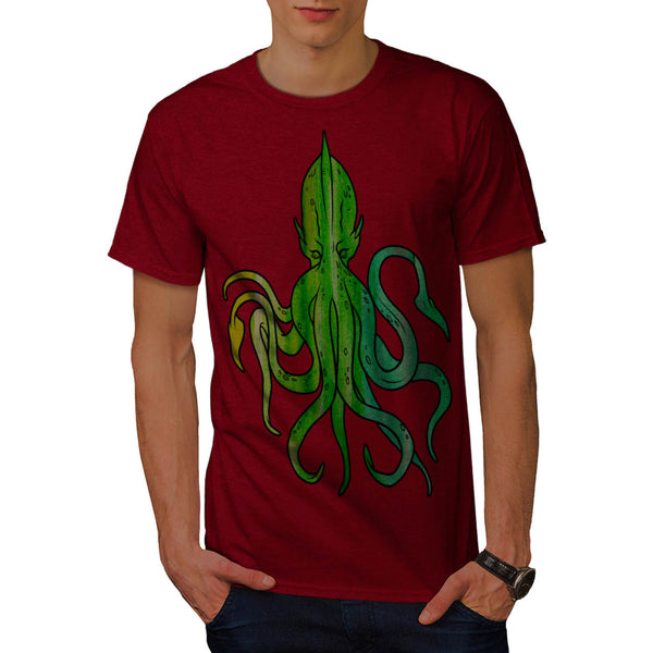 Green Octopus King Mens T-Shirt