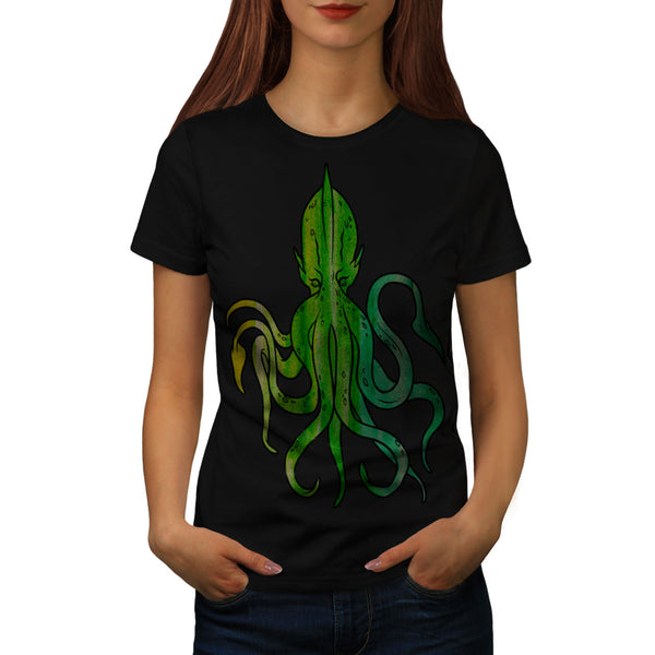 Green Octopus King Womens T-Shirt