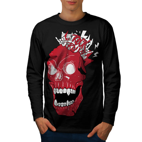 Skull Blood Head Cult Mens Long Sleeve T-Shirt