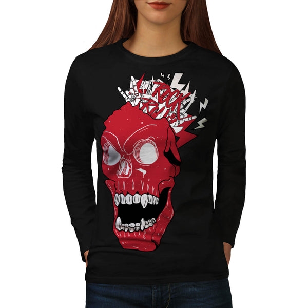 Skull Blood Head Cult Womens Long Sleeve T-Shirt