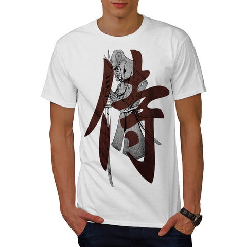 Moustache Samurai Mens T-Shirt