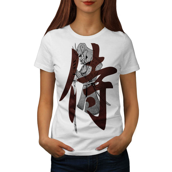 Moustache Samurai Womens T-Shirt