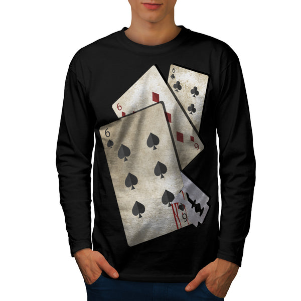 Razor Blade Gamble Mens Long Sleeve T-Shirt