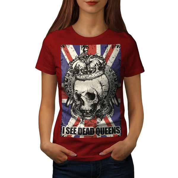 Skull Queen England Womens T-Shirt