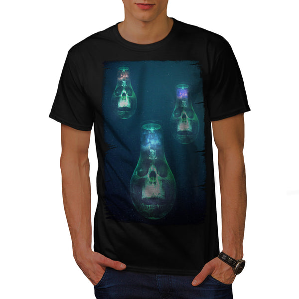 Skull Head Glow Art Mens T-Shirt