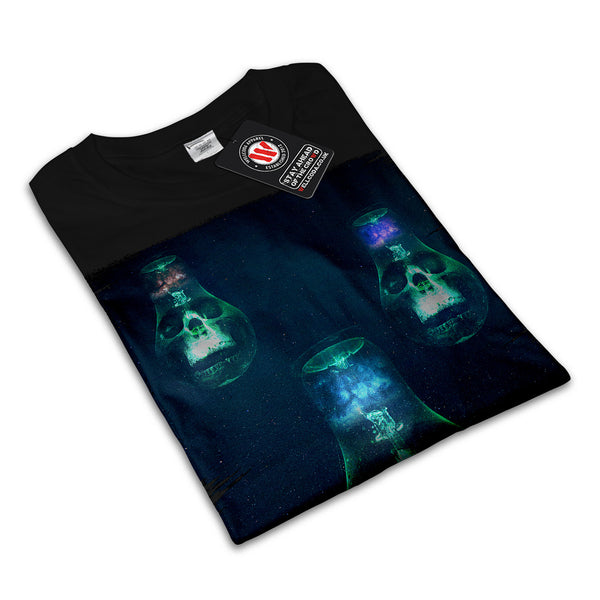 Skull Head Glow Art Mens T-Shirt
