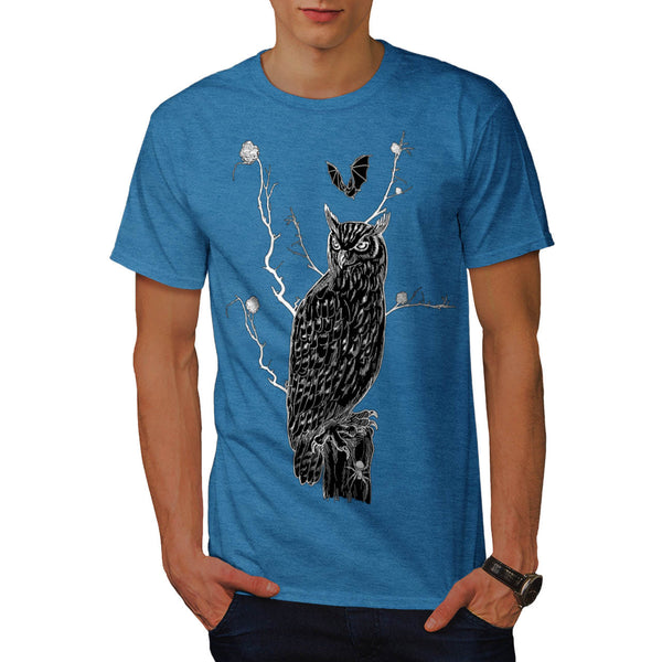 Creepy Owl Bird Look Mens T-Shirt