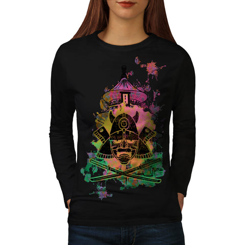Japanese Sword Mask Womens Long Sleeve T-Shirt
