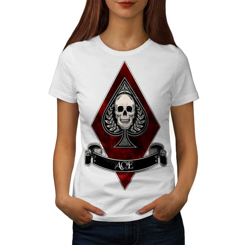 Ace Card Skeleton Womens T-Shirt