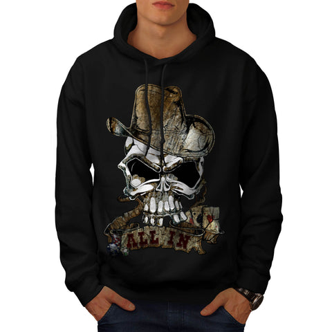 Poker Game Skull Mens Hoodie