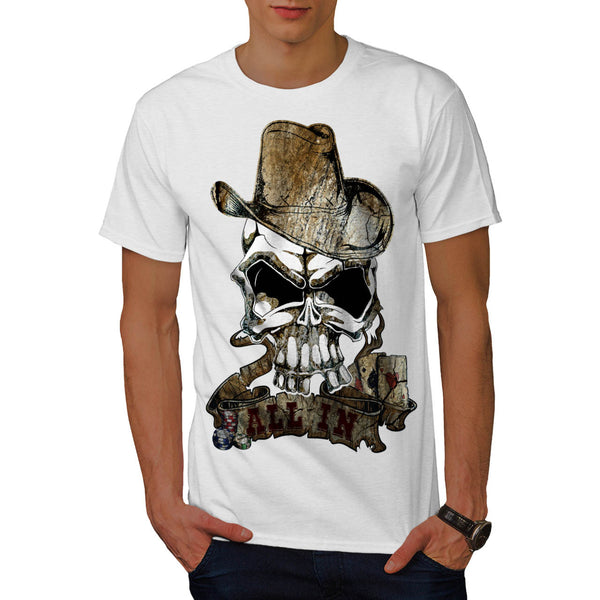 Poker Game Skull Mens T-Shirt