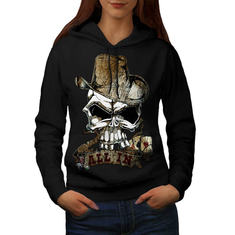 Poker Game Skull Womens Hoodie