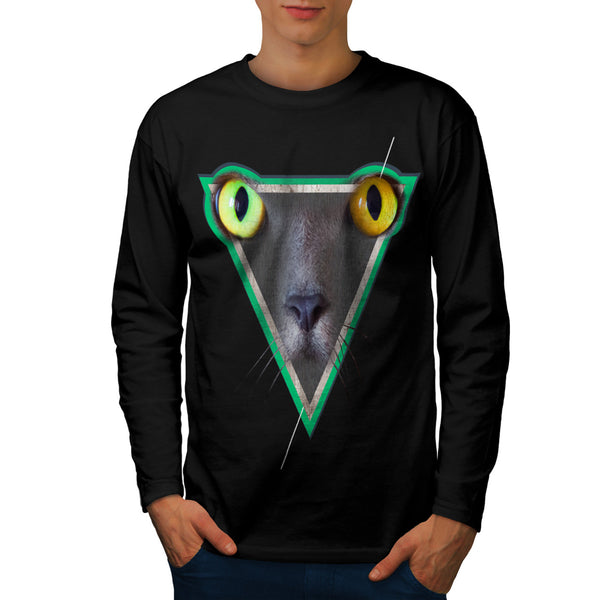 Furious Cat Look Mens Long Sleeve T-Shirt