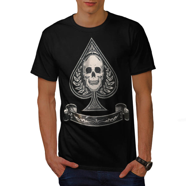 Spade Shape Skull Mens T-Shirt