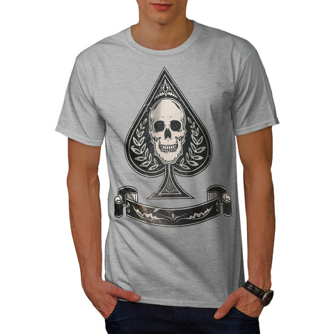 Spade Shape Skull Mens T-Shirt