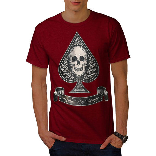 Spade Shape Skull Mens T-Shirt