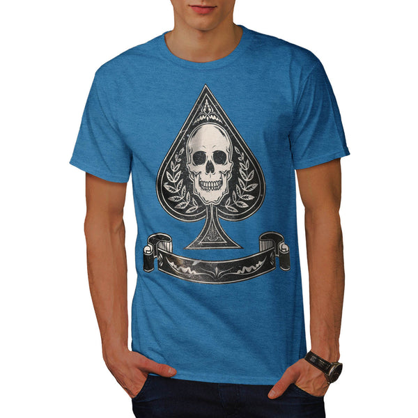 Spade Shape Skull Mens T-Shirt