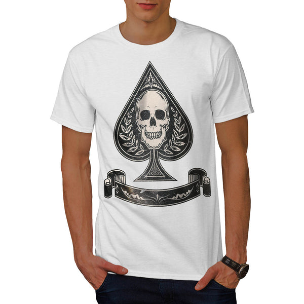 Spade Shape Skull Mens T-Shirt