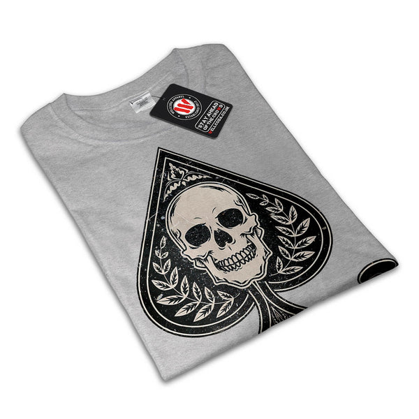 Spade Shape Skull Womens T-Shirt