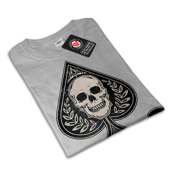 Spade Shape Skull Mens T-Shirt