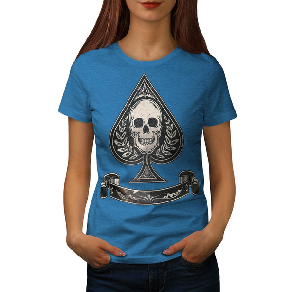 Spade Shape Skull Womens T-Shirt