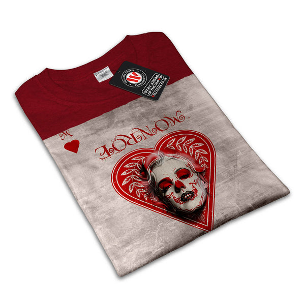 Monroe Heart Skull Womens T-Shirt