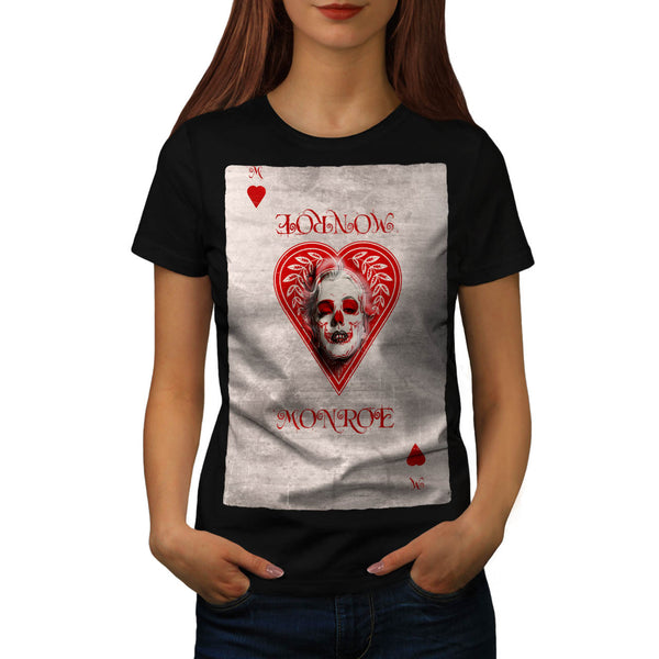 Monroe Heart Skull Womens T-Shirt