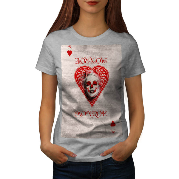 Monroe Heart Skull Womens T-Shirt