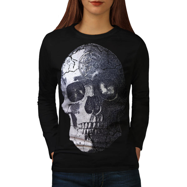 Skull Head War Eyes Womens Long Sleeve T-Shirt
