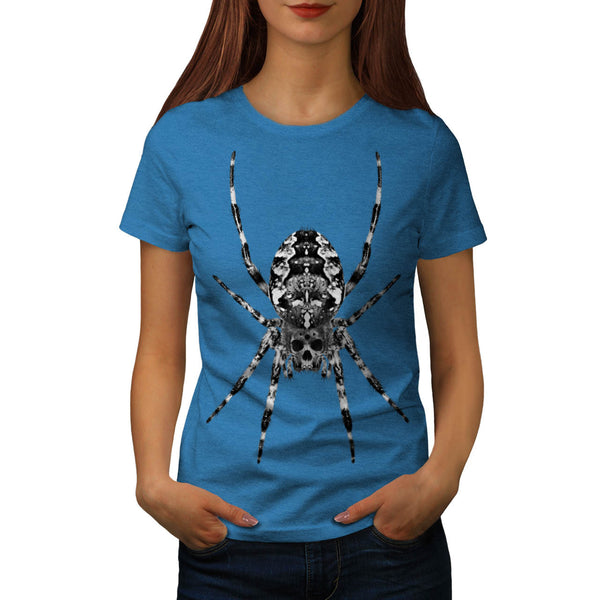 Spider Skull Face Womens T-Shirt