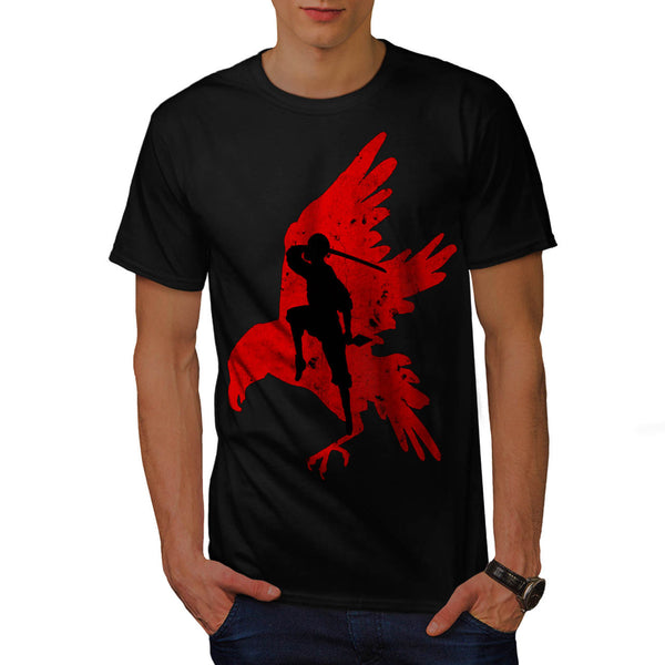 Bird Samurai Shape Mens T-Shirt