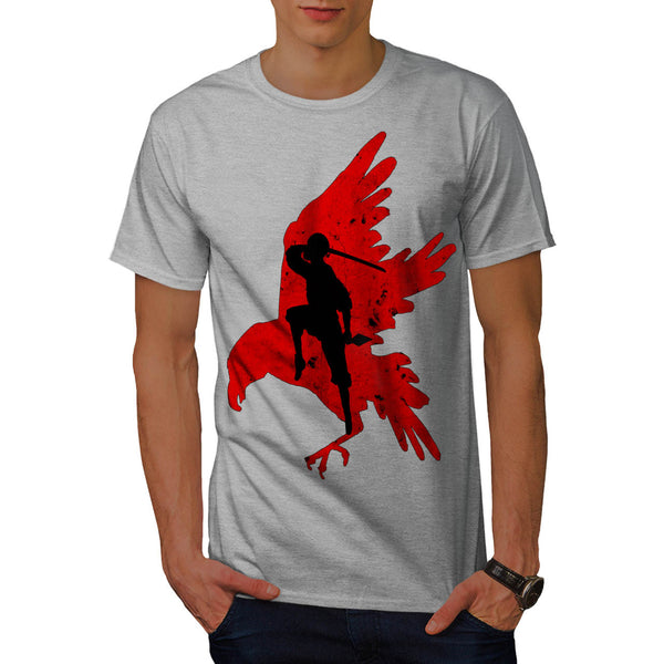 Bird Samurai Shape Mens T-Shirt