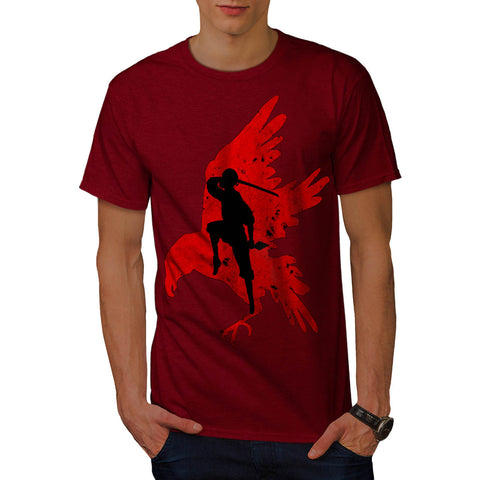 Bird Samurai Shape Mens T-Shirt