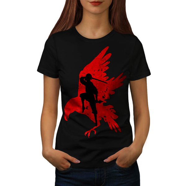 Bird Samurai Shape Womens T-Shirt