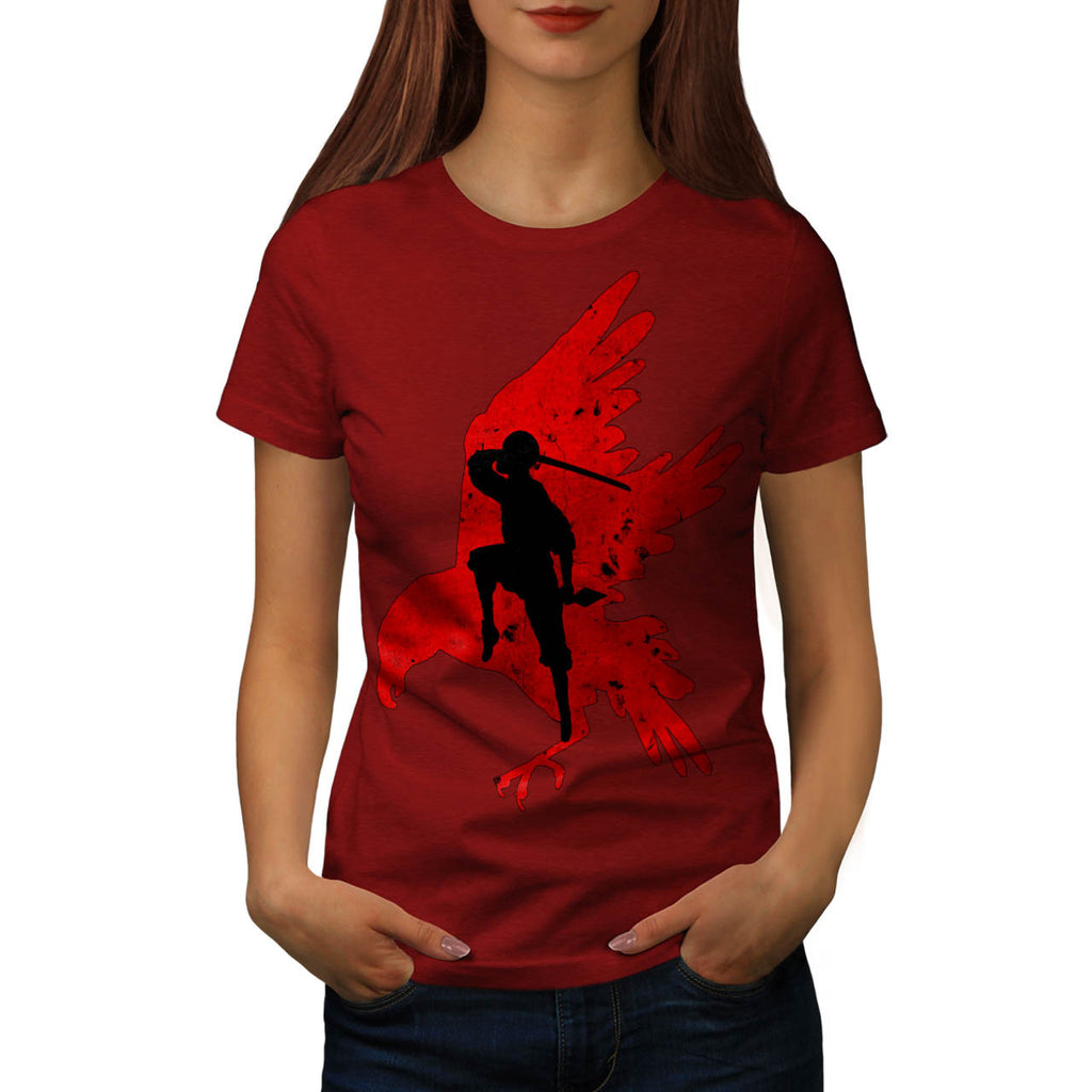 Bird Samurai Shape Womens T-Shirt