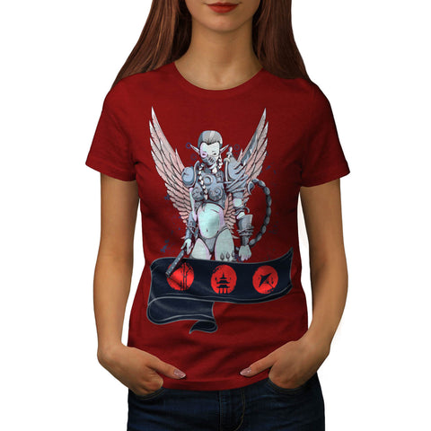 Angelic Lady Warrior Womens T-Shirt