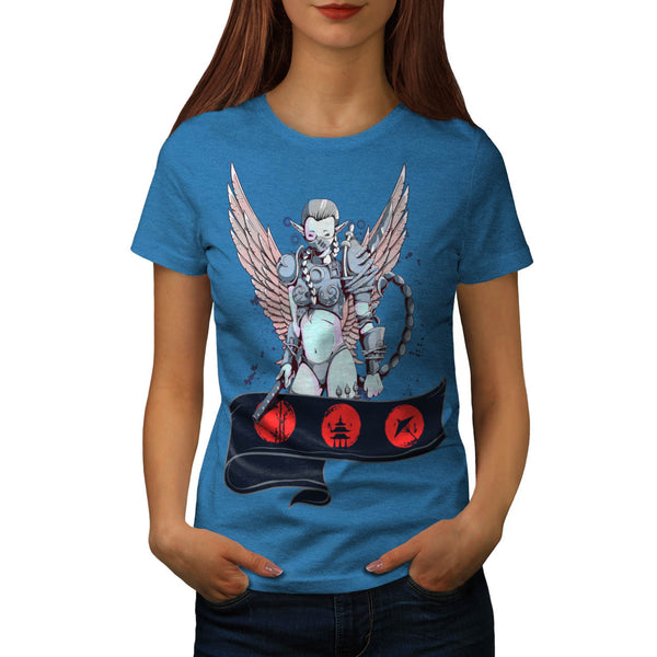 Angelic Lady Warrior Womens T-Shirt