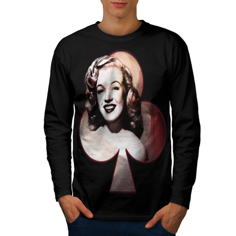 Vintage Woman Face Mens Long Sleeve T-Shirt