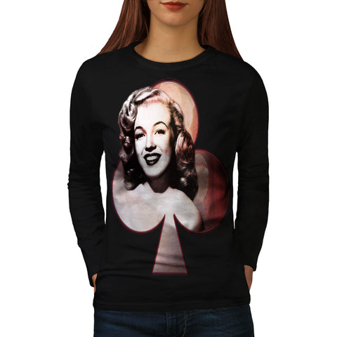 Vintage Woman Face Womens Long Sleeve T-Shirt
