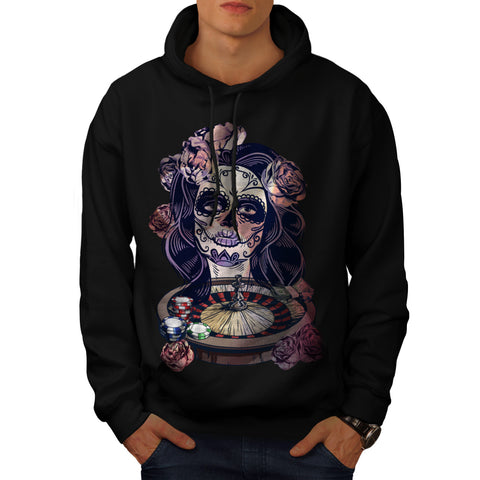 Roulette Girl Face Mens Hoodie