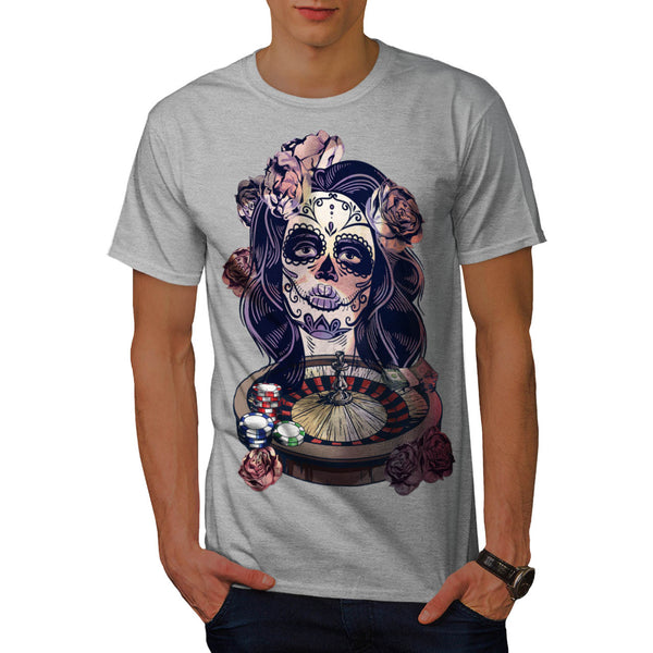 Roulette Girl Face Mens T-Shirt