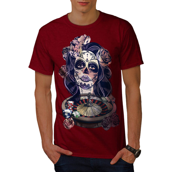 Roulette Girl Face Mens T-Shirt