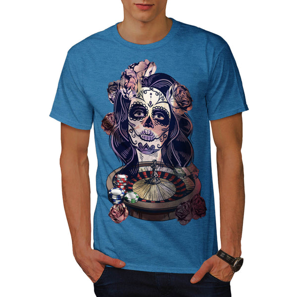 Roulette Girl Face Mens T-Shirt